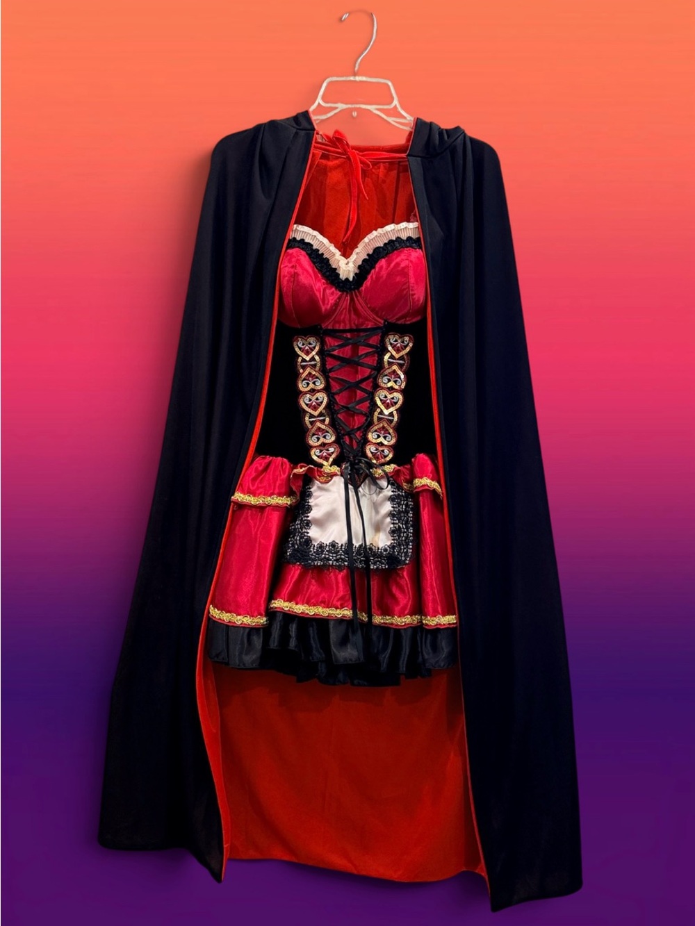 Little Red Ridinghood Halloween Costume Size Medium Cape Included